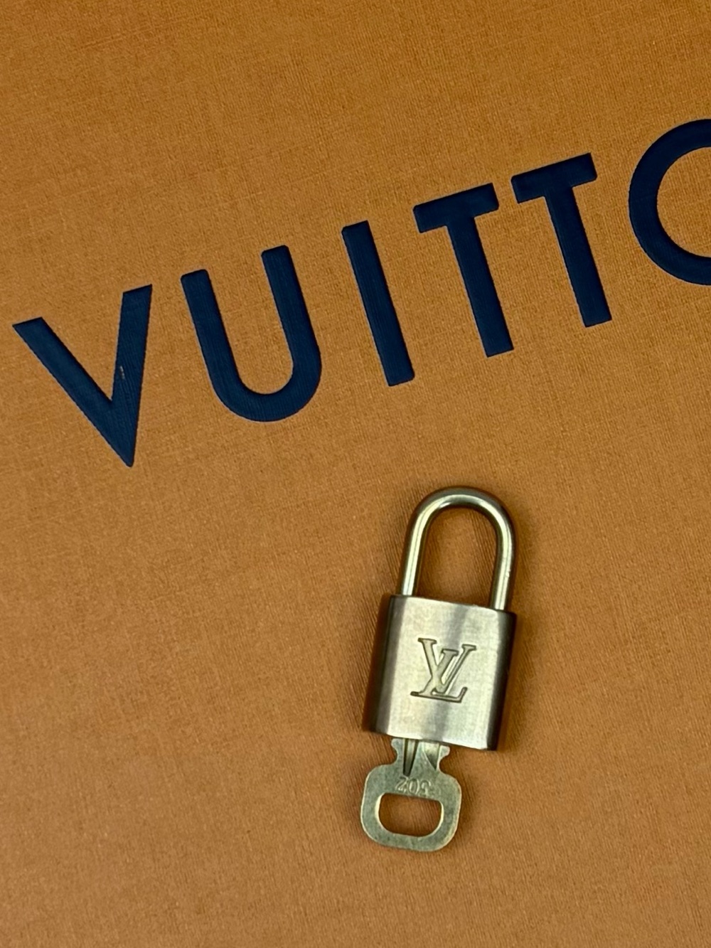 Louis Vuitton Authentic LV Brass Lock and Key #302 Bag Charm Necklace Pendant - Picture 10 of 10